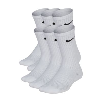 Nike Everyday Kids' Cushioned Crew Socks (6 Pairs) - Biele - Ponožky