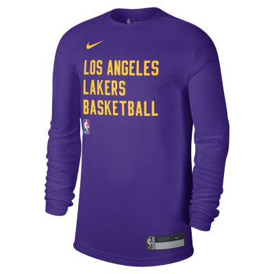 Nike Dri-FIT NBA Los Angeles Lakers Practice Long-Sleeve Tee - Fialové - Tričko