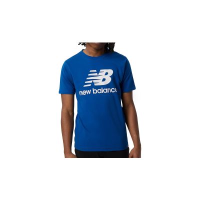 New Balance Essentials Stacked Logo T-Shirt - Modré - Tričko