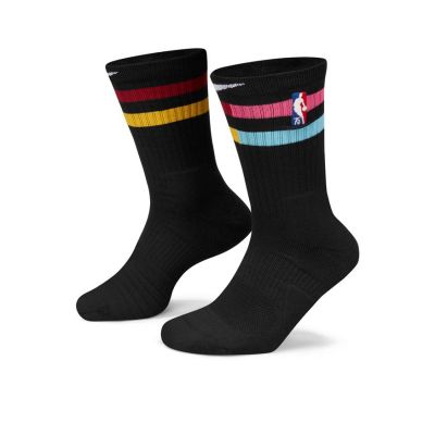 Nike NBA Miami Heat Elite City Edition Crew Socks - Čierne - Ponožky